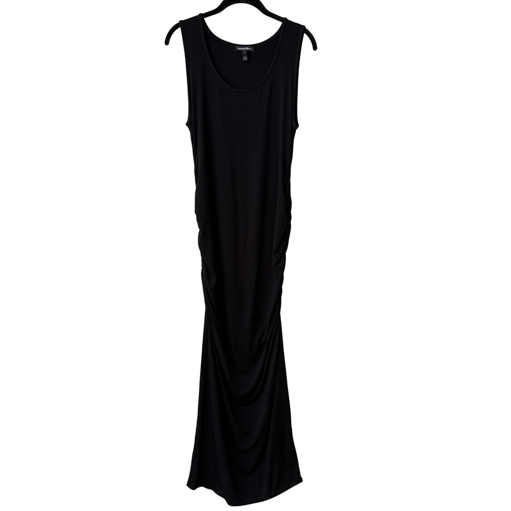 Isabella Oliver Maternity Ruched Bodycon Maxi Dress Size 10 Black Sleeveless